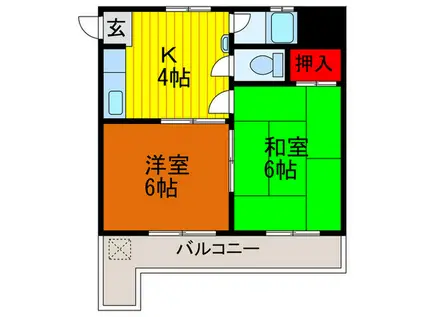 ヨドガワコーポ(2K/2階)の間取り写真