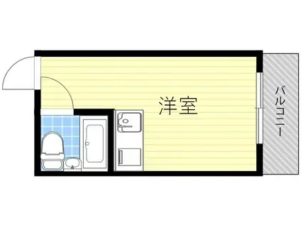 玉出西1024(ワンルーム/4階)の間取り写真