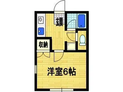 アドバンテージ津田沼(1K/2階)の間取り写真