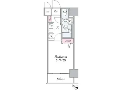 レア横濱中央(1K/4階)の間取り写真