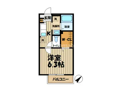 ソレジオ・カマクラ(1K/1階)の間取り写真