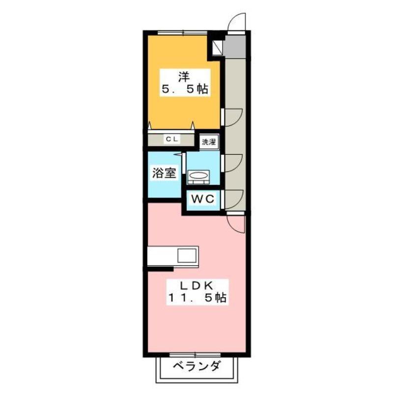 ライリヘル(1LDK/1階)の間取り写真