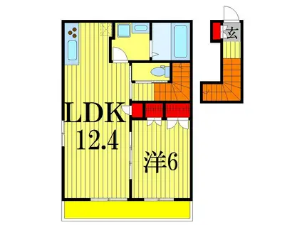 EGRETMARSH(1LDK/2階)の間取り写真