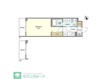 ESTRUTH MAGOME(1K/1階)の間取り写真