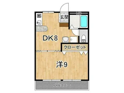 コーポオメガー(1DK/2階)の間取り写真