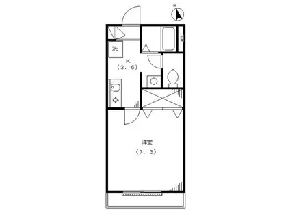 ヴィラ・クローネ(1K/1階)の間取り写真