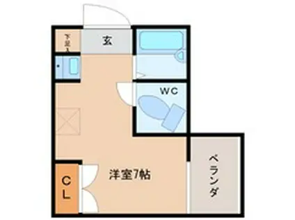グランテール西福井(ワンルーム/3階)の間取り写真