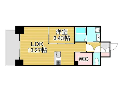 LEGEND鍛治町(1LDK/4階)の間取り写真