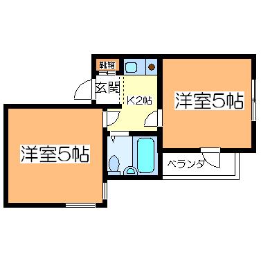 花KAWA(2K/2階)の間取り写真