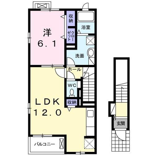 フォンデ(1LDK/2階)の間取り写真