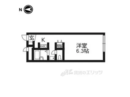 レオパレスカーサ石田大受(1K/1階)の間取り写真