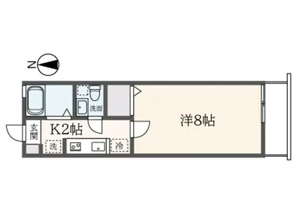 グレイスコート野方A(1K/2階)の間取り写真