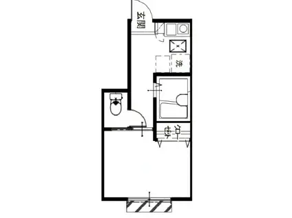 メルディア与野本町(1K/1階)の間取り写真