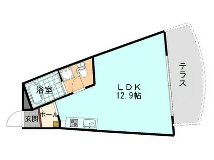 FROM30(ワンルーム/1階)の間取り写真