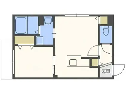 ブランシャールチェレステ鳥居前(1LDK/1階)の間取り写真