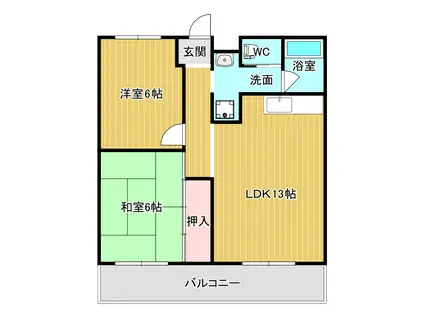 長谷川マンション(2LDK/3階)の間取り写真