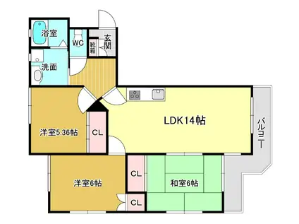 ABITA-GRANDE(3LDK/2階)の間取り写真