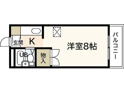 パインハウスI(ワンルーム/2階)の間取り写真