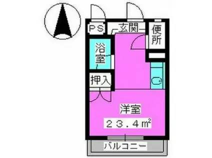 ラフォーレ四季(ワンルーム/1階)の間取り写真
