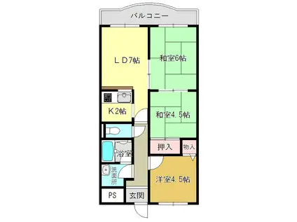 サンプラザ神楽(3DK/3階)の間取り写真