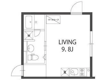 プリンセスライン四谷四丁目イースト(ワンルーム/2階)の間取り写真
