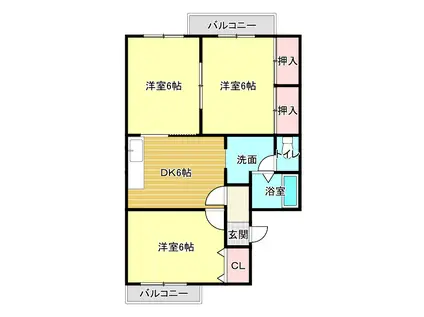 ヴィーナスIII番館(2LDK/1階)の間取り写真