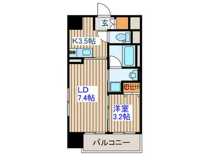 バリューエクセ(1LDK/4階)の間取り写真
