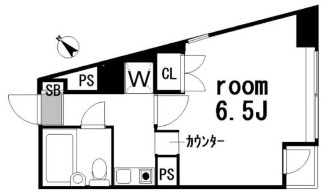 コムロンド四谷三丁目(1K/4階)の間取り写真