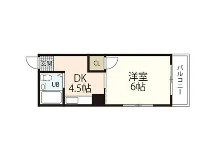 サンシャイン河原町(1DK/3階)の間取り写真