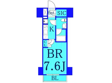 ジェノヴィア川崎VII(1K/14階)の間取り写真