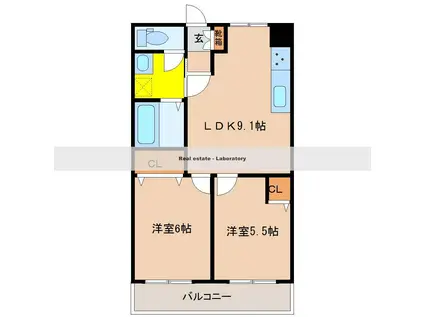 TSGRANDE恒久南(2LDK/2階)の間取り写真