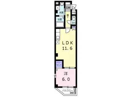 プルミエール秋葉原(1LDK/4階)の間取り写真