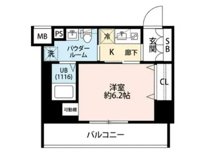 プレール・ドゥーク門前仲町II(1K/8階)の間取り写真