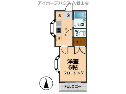 プティ・メゾン(1K/1階)の間取り写真