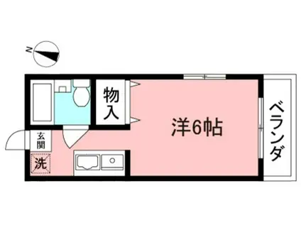 ハタノコーポ程久保I(1K/2階)の間取り写真