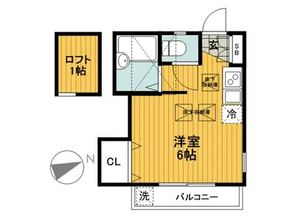 ウインズ岡沢町(ワンルーム/2階)の間取り写真