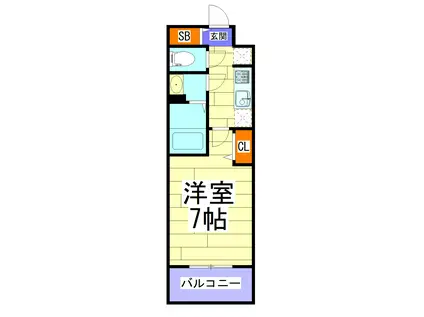 ファステートNAMBA華月(1K/6階)の間取り写真