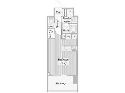 メルカーサ泉(ワンルーム/3階)の間取り写真