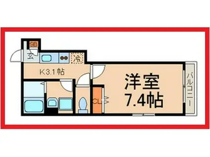 メゾンエムアンドシー(1K/3階)の間取り写真