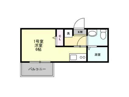 ベイルーム瀬谷I(ワンルーム/3階)の間取り写真