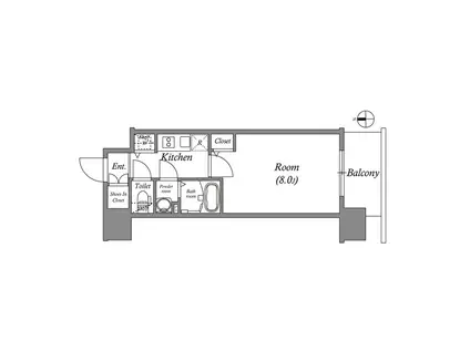 エスリード栄イーストスクエア(1K/7階)の間取り写真