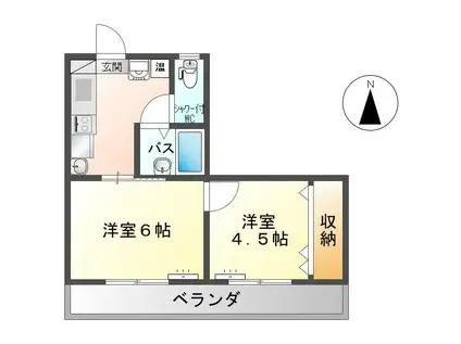スイングハイツN-4(2K/1階)の間取り写真