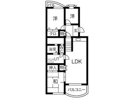 ヴィラ若葉台(3LDK/3階)の間取り写真