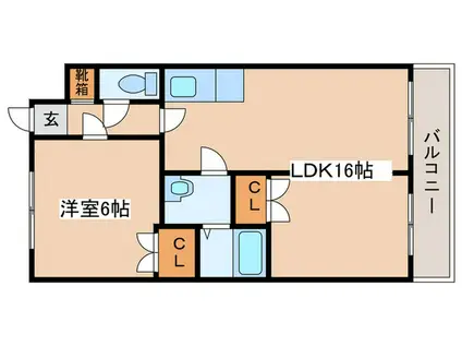 ブルーベル和田(1LDK/3階)の間取り写真