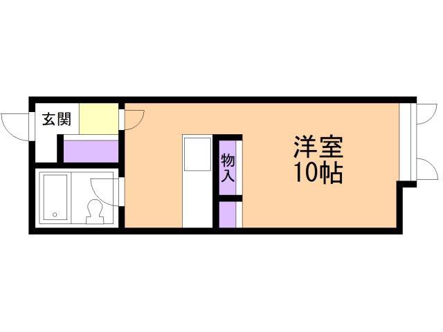 クリスタルハイツ(ワンルーム/2階)の間取り写真