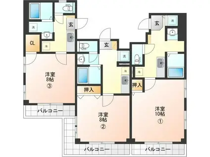 RS ONE(1K/10階)の間取り写真