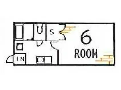 ハイツ亮B棟(1K/1階)の間取り写真