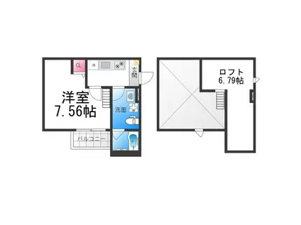 レイニアス(1K/1階)の間取り写真