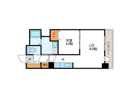 ブランノワールN13 EXE(1LDK/8階)の間取り写真