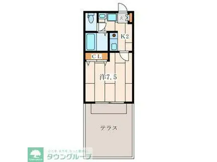 サウスポート上大岡(1K/1階)の間取り写真